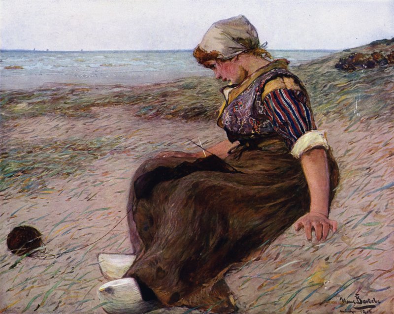 Syvällä ajatuksissa (väri litho) tekijältä Hans von Bartels