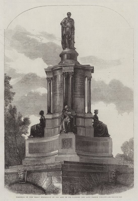 Vuoden 1851 maailmannäyttelyn ja sen perustajan, edesmenneen prinssi Consortin, muistomerkki. tekijältä Harden Sidney Melville