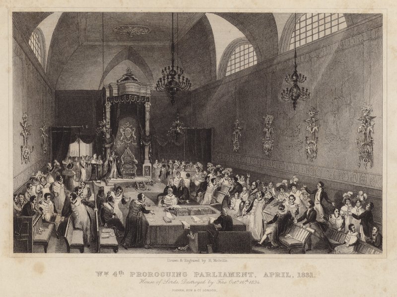 Kuningas Vilhelm IV ehdottaa parlamenttia huhtikuussa 1831 tekijältä Harden Sidney Melville
