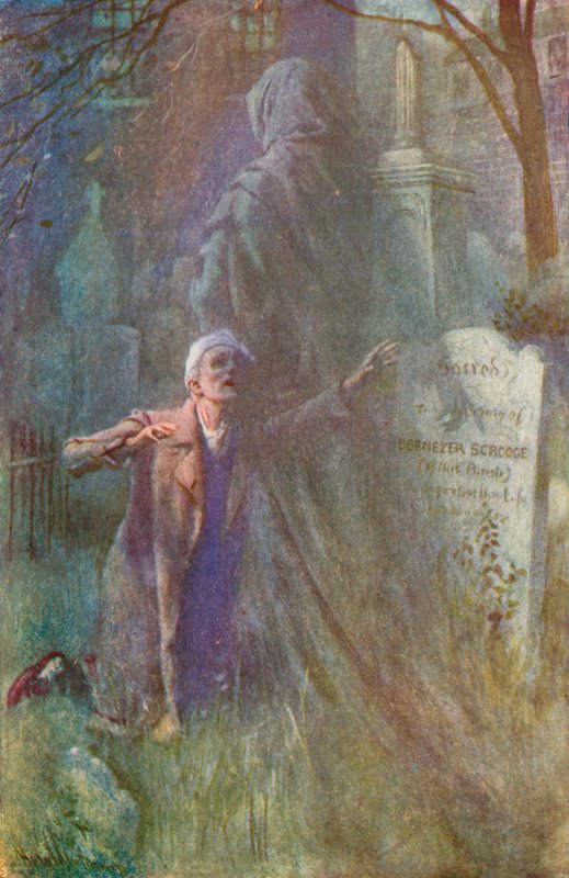Kuvitus Charles Dickensin joululaululle tekijältä Harold Copping