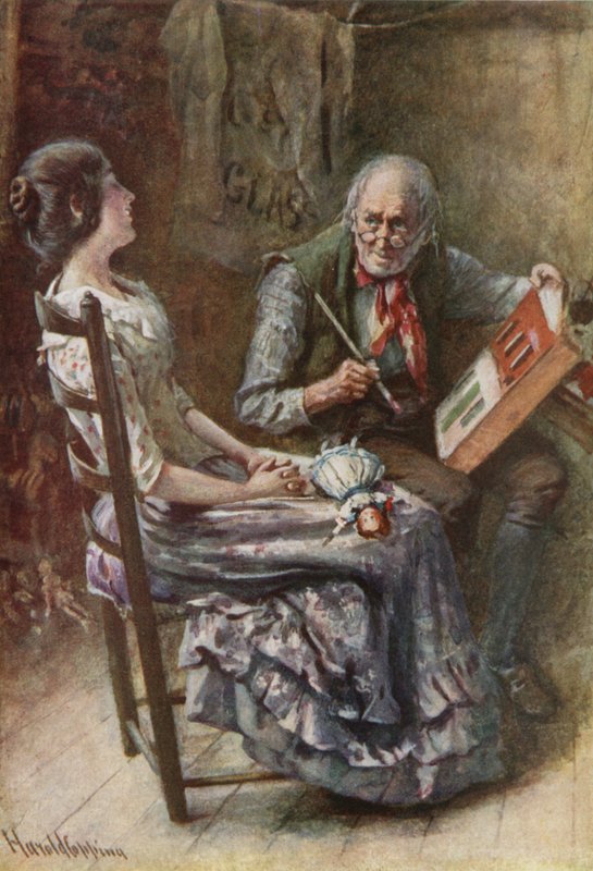 Bertha ja hänen isänsä (väri litho) tekijältä Harold Copping