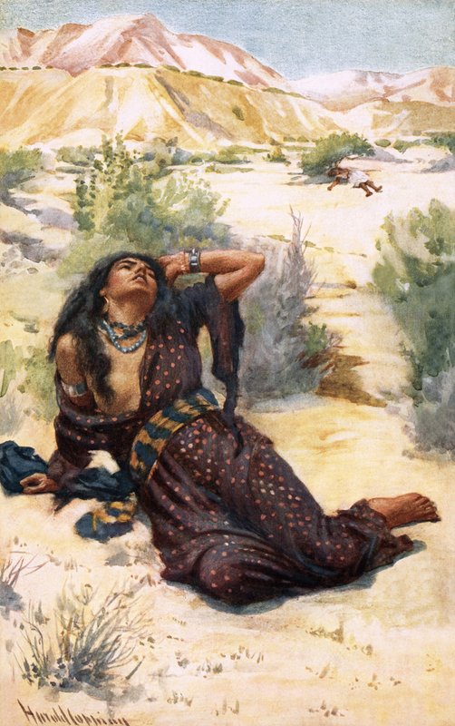 Hagar ja Ismael tekijältä Harold Copping