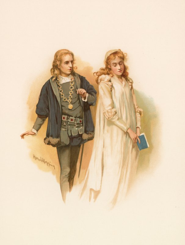 Hamlet ja Ophelia tekijältä Harold Copping