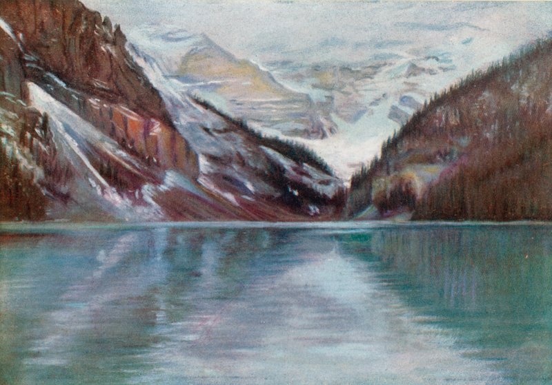 Lake Louise, järvi pilvissä tekijältä Harold Copping