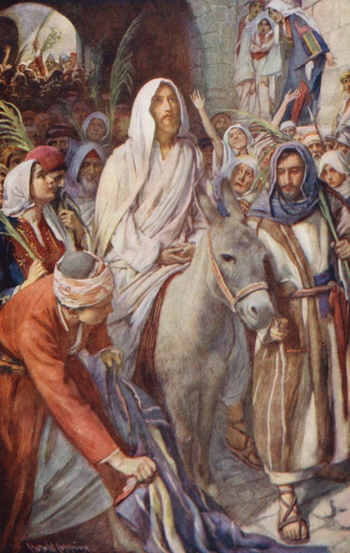 Uusi testamentti: "Davidin pojalle" (värilitografia). tekijältä Harold Copping