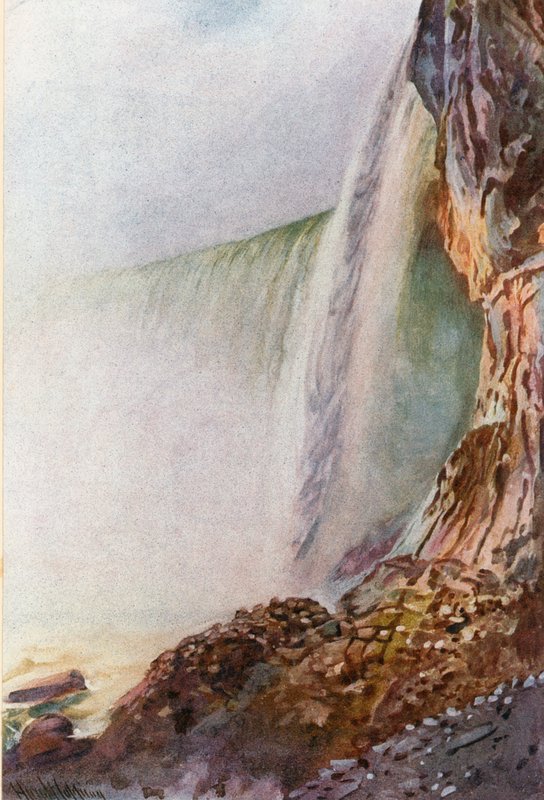 Niagara, Näkymä putouksille alhaalta tekijältä Harold Copping