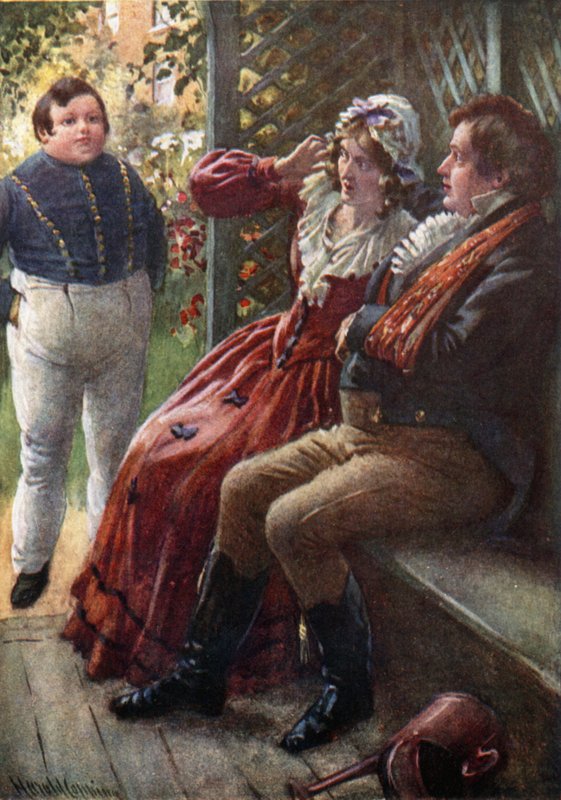The Fat Boy Awake (väri litho) tekijältä Harold Copping
