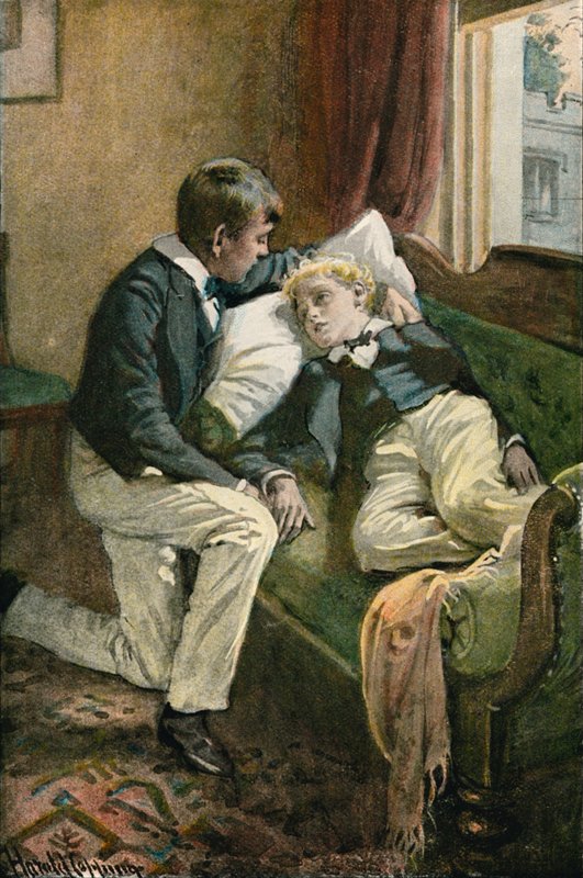 Tom kietoi kätensä Arthurin pään ympärille tekijältä Harold Copping