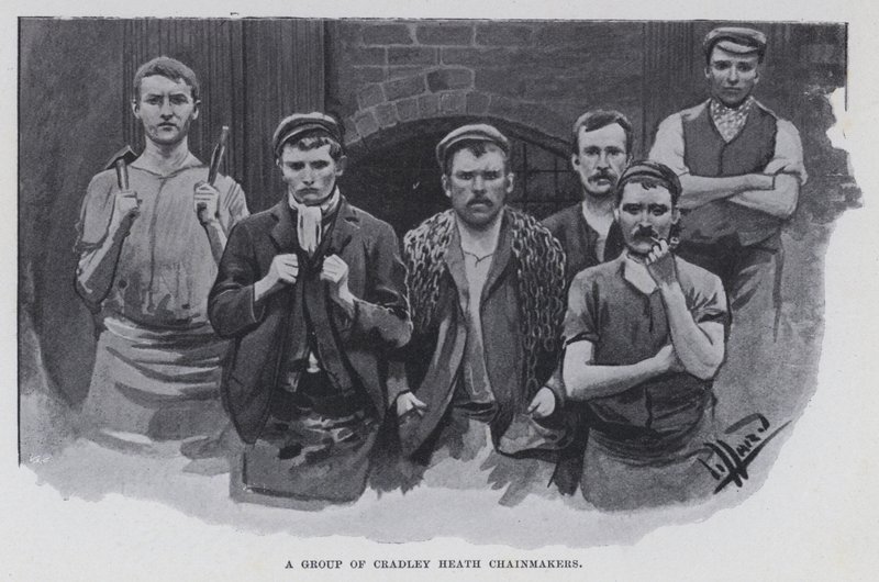 Ryhmä Cradley Heath Chainmakers (m/w kuva) tekijältä Harold Hume Piffard
