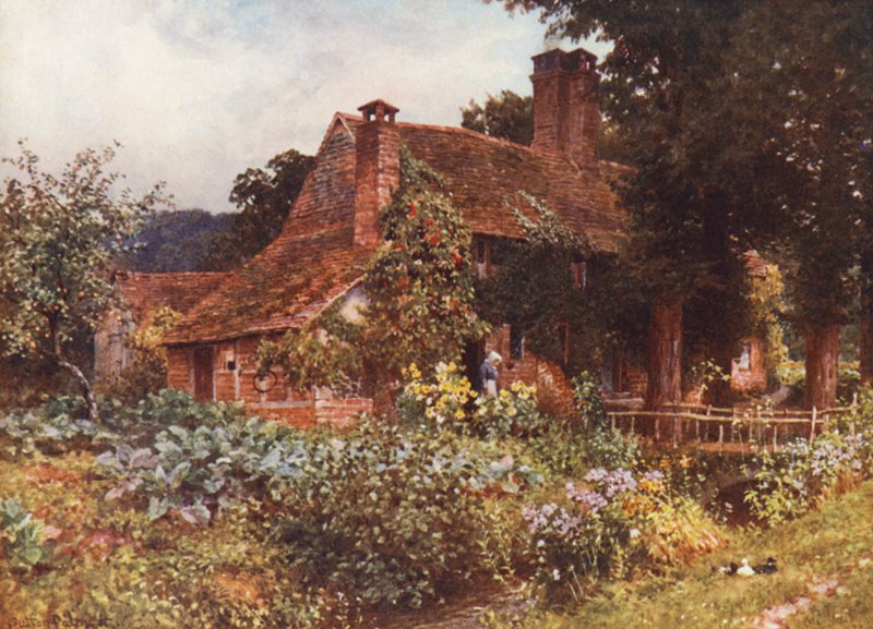 Old Mill Cottages, Abinger (värilitro) tekijältä Harold Sutton Palmer