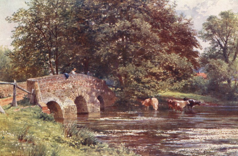 Somersetin silta, lähellä Elsteadia (värilitro). tekijältä Harold Sutton Palmer