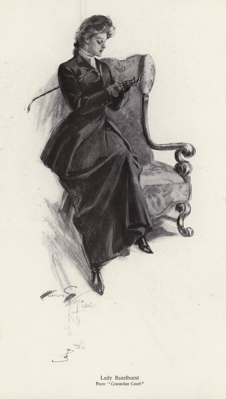 George Barr McCutcheonin (litho) romaanin Cowardice Court -hahmo Lady Bazelhurst tekijältä Harrison Fisher