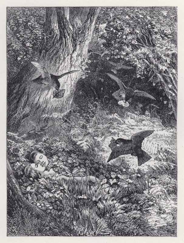 Lapset puussa (kaiverrus) tekijältä Harrison William Weir