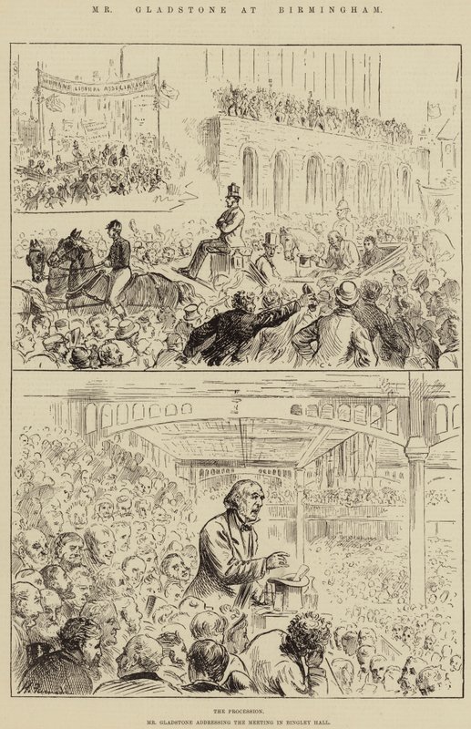 Herra Gladstone Birminghamissa tekijältä Harry Furniss