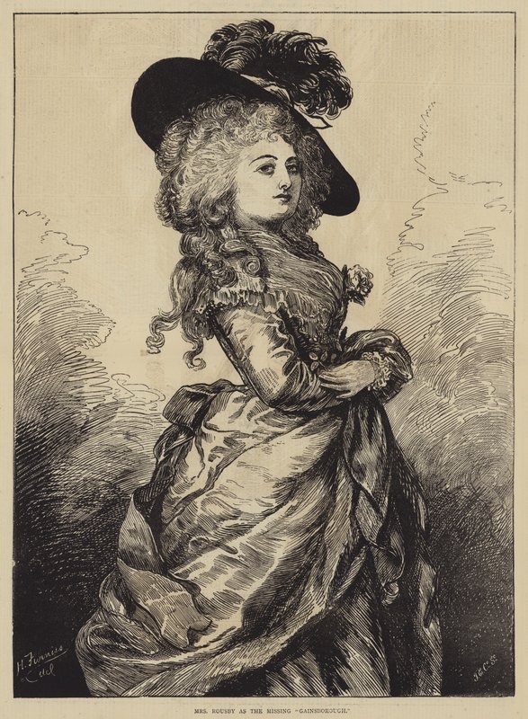 Rouva Rousby puuttuvana Gainsboroughina tekijältä Harry Furniss