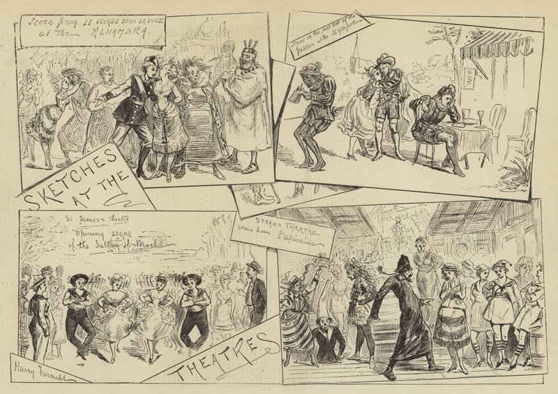 Sketsejä teatterissa tekijältä Harry Furniss