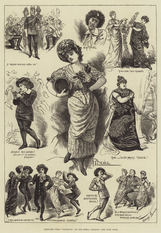 Sketsejä Patiencesta, Opera Comiquesta tekijältä Harry Furniss