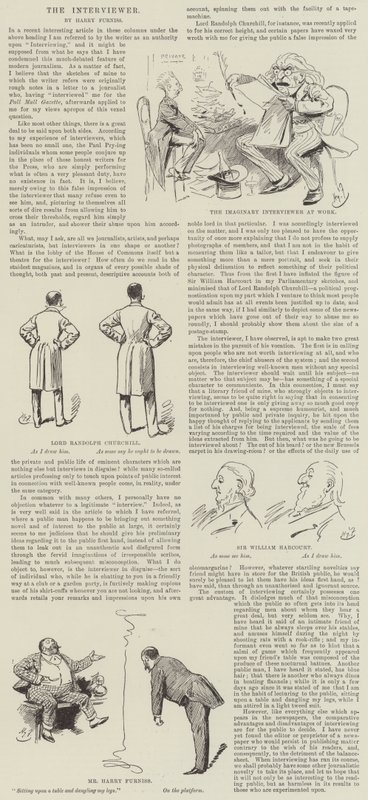 Haastattelija tekijältä Harry Furniss