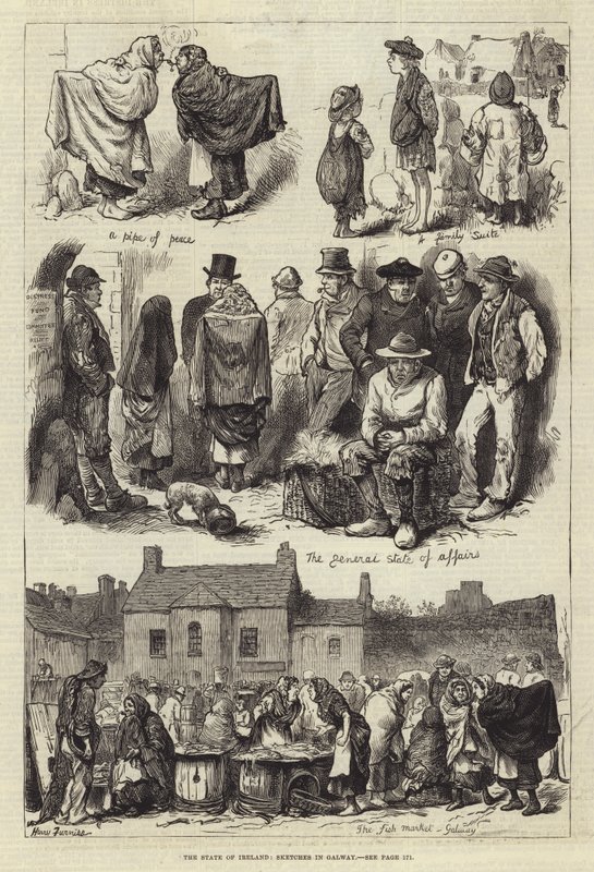 Irlannin osavaltio, luonnoksia Galwayssa tekijältä Harry Furniss