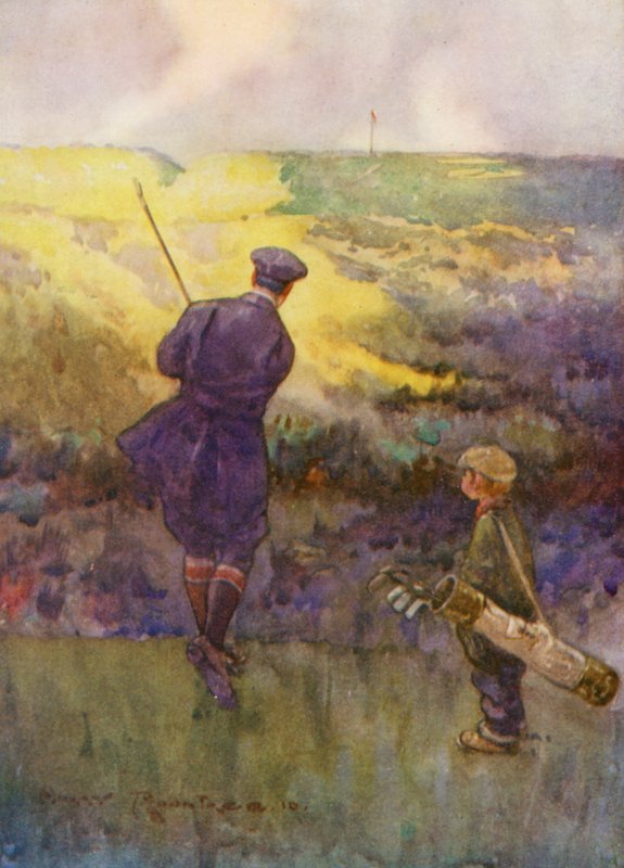 Golfkentät: (värilitografia): Deal, pelaa "Sandy Parlour" (värilitografia) tekijältä Harry (1878 1950) Rountree