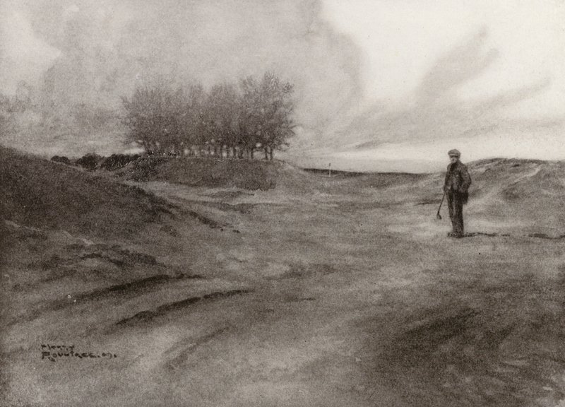 Golfkentät: Wimbledon, on the common (litografia). tekijältä Harry (1878 1950) Rountree