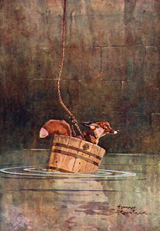 Susi ja kettu (värinen lito) tekijältä Harry Rountree