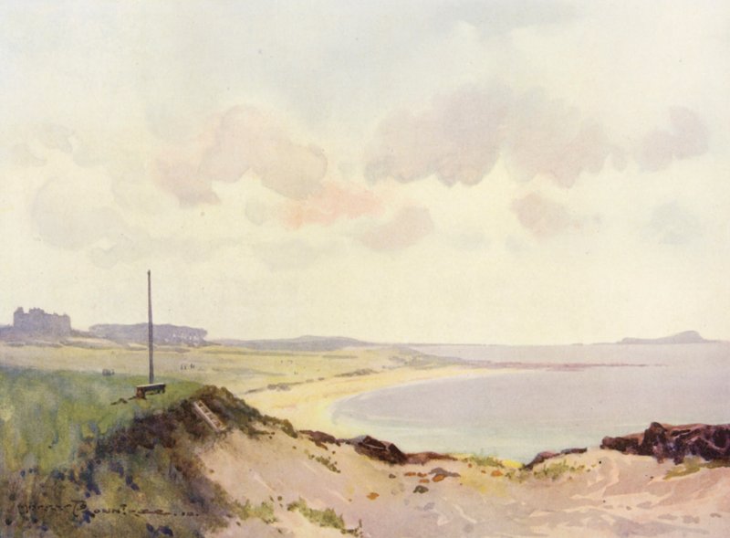 Golfkentät: North Berwick, toinen tii (värilitro). tekijältä Harry (1878 1950) Rountree