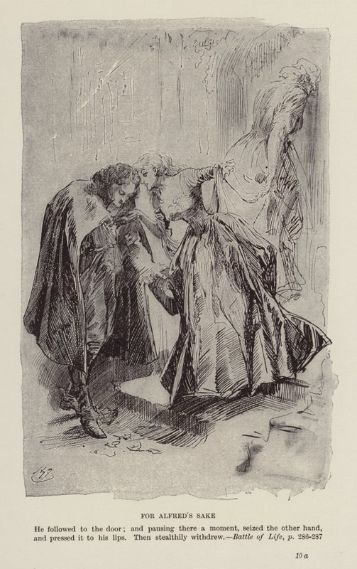 Charles Dickensin joulukirjat: Dickens: Battle of Life (litografia) tekijältä Harry (after) Furniss