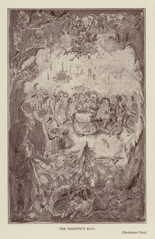 Charles Dickensin joulukirjat: Dickens: Christmas Carol (litografia) tekijältä Harry (after) Furniss