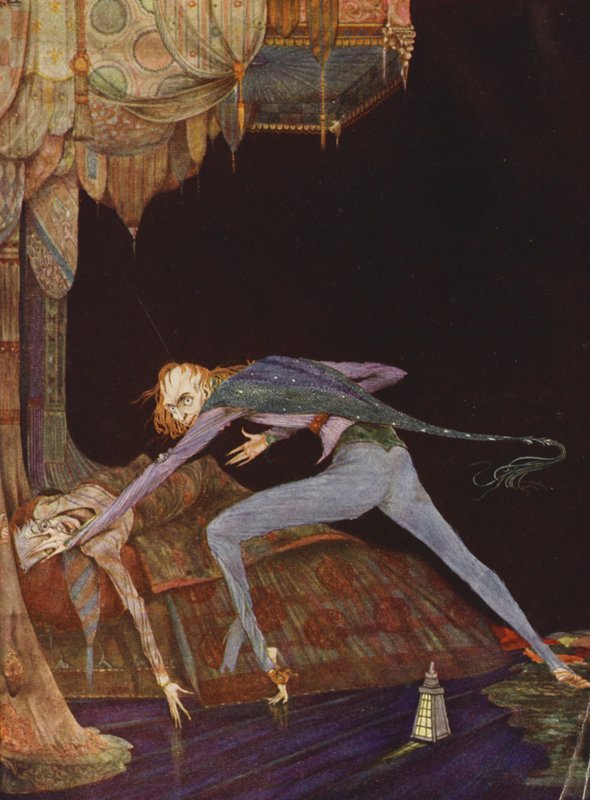 Edgar Allan Poe: Hän huusi kerran, vain kerran (väriliitossa). tekijältä Harry Clarke