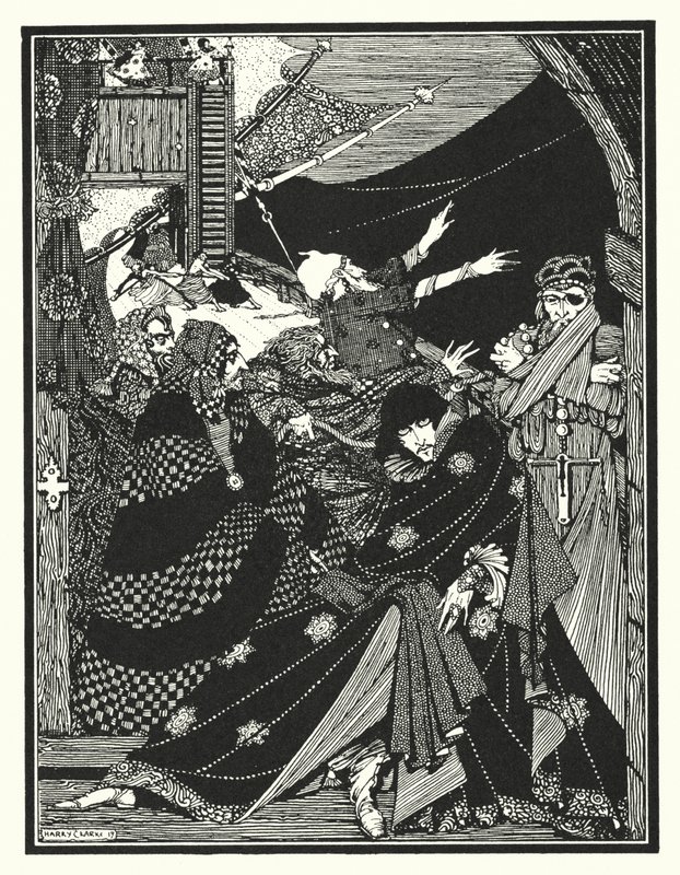 Edgar Allan Poe: MS löytyi pullosta (litografia) tekijältä Harry Clarke