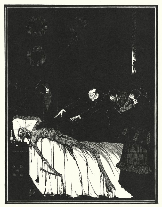 Edgar Allan Poe: Pitkänomainen laatikko (litografia) tekijältä Harry Clarke
