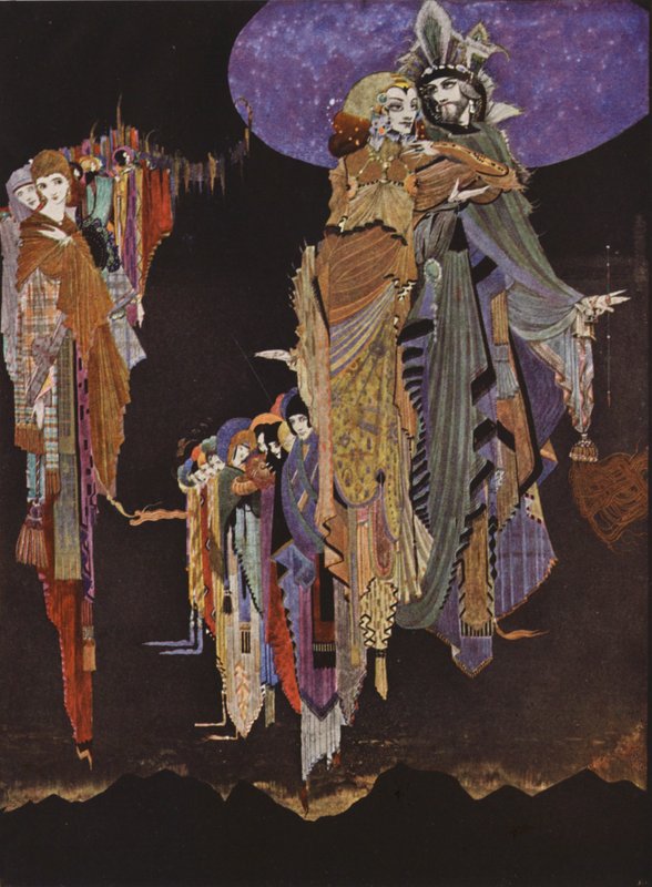 Edgard Allan Poe: The Colloquy of Monos and Una (väriliitossa) tekijältä Harry Clarke