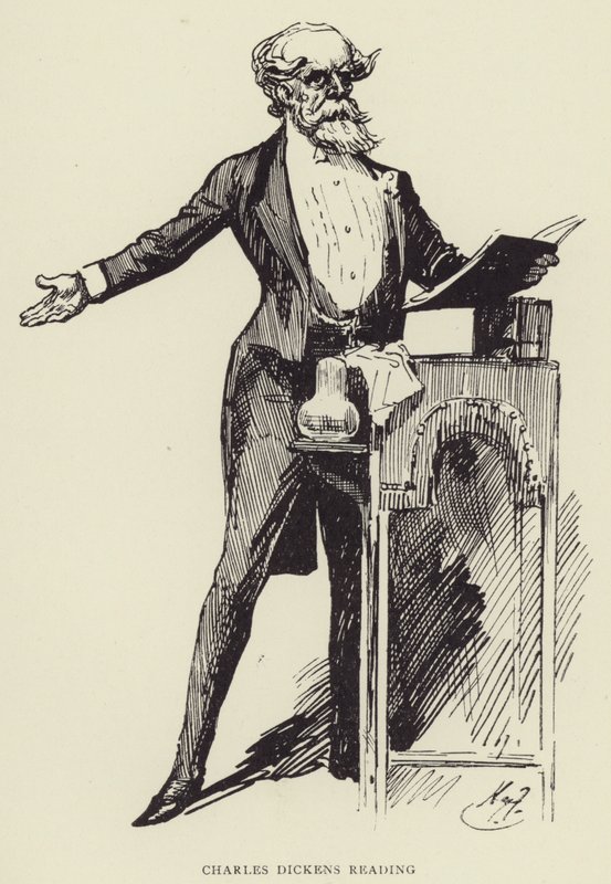 Charles Dickens lukee tekijältä Harry Furniss