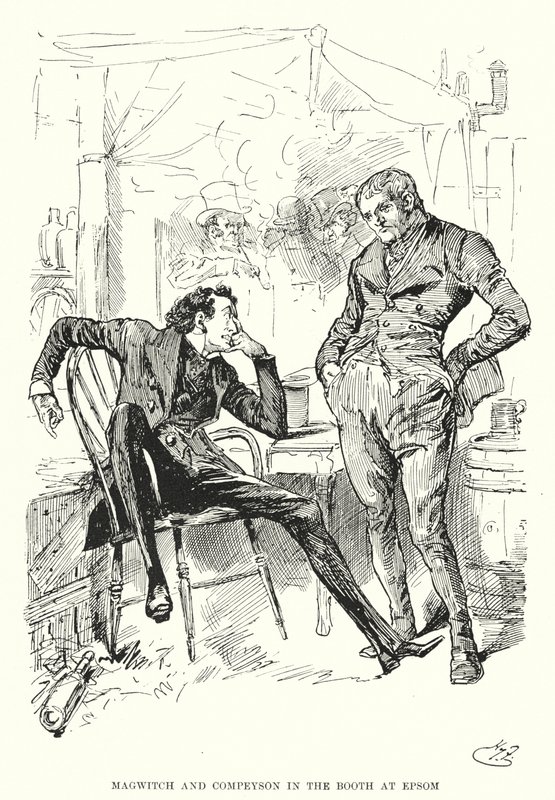 Charles Dickensin kuvitus suurille odotuksille (litho) tekijältä Harry Furniss