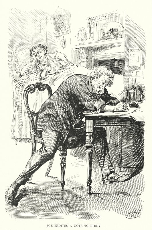 Charles Dickensin kuvitus suurille odotuksille (litho) tekijältä Harry Furniss
