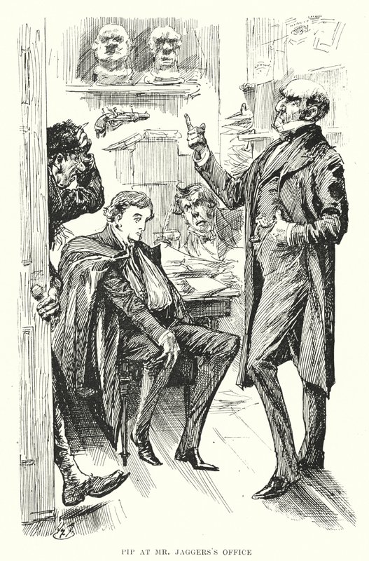 Charles Dickensin kuvitus suurille odotuksille (litho) tekijältä Harry Furniss