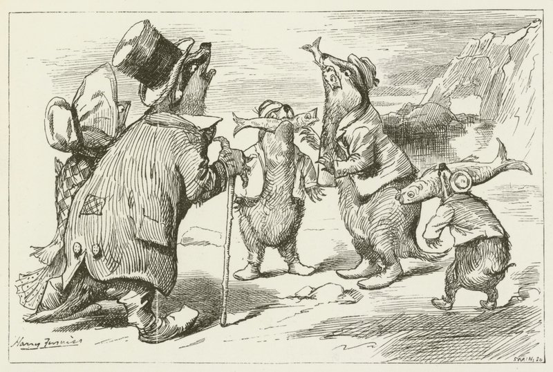Lewis Carrollin kuvitus Sylvielle ja Brunolle tekijältä Harry Furniss