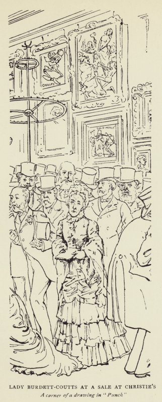 Lady Burdett-Coutts alennusmyynnissä Christiesissä tekijältä Harry Furniss