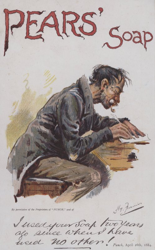 Päärynäsaippua, hyväksymiskirje (väri litho) tekijältä Harry Furniss