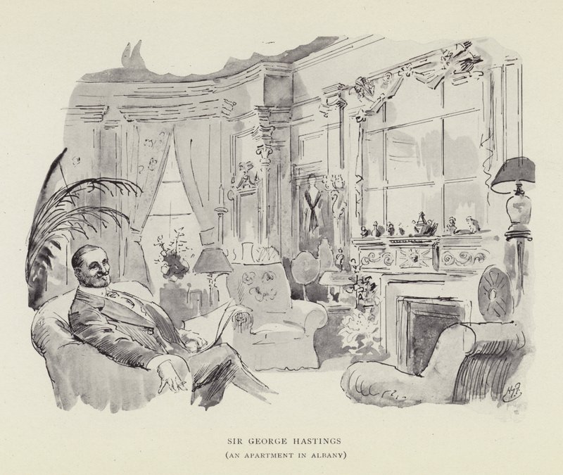 Sir George Hastings, asunto Albanyssa tekijältä Harry Furniss
