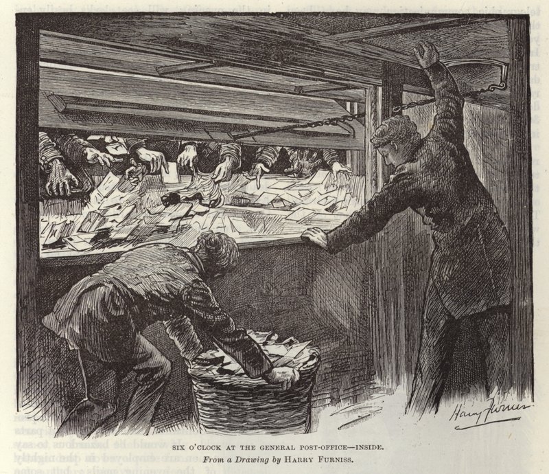 Kello kuusi pääpostitoimistossa tekijältä Harry Furniss