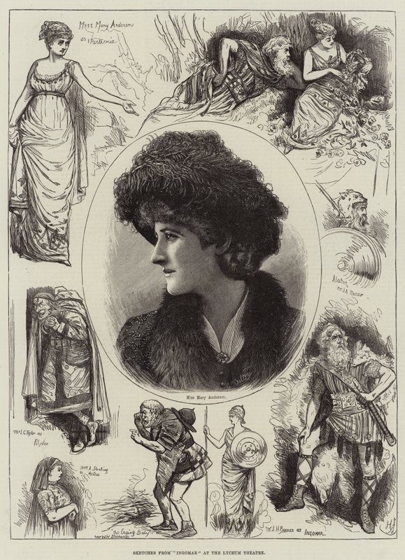 Sketsejä Ingomarista Lyceum-teatterissa tekijältä Harry Furniss