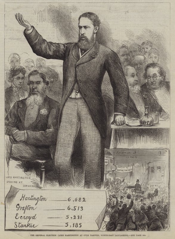 Yleisvaalit, Lord Hartington Over Darwenissa, Koillis-Lancashiressa tekijältä Harry Furniss