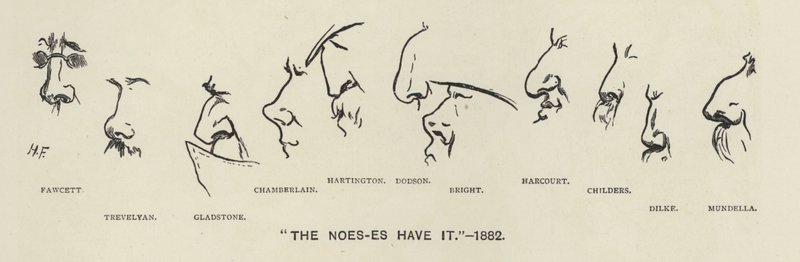 Noes-es (eli poliitikkojen nenät) on se - 1883 (litho) tekijältä Harry Furniss