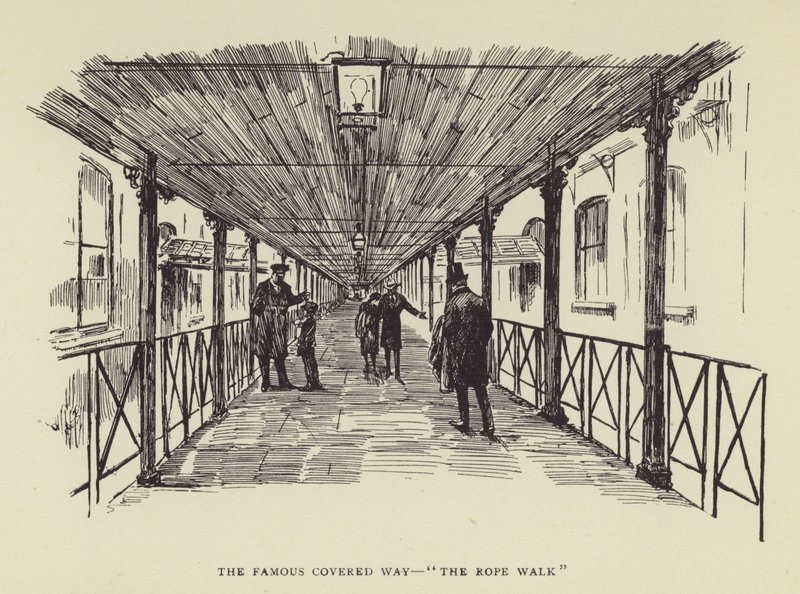 Kuuluisa katettu tie, The Rope Walk tekijältä Harry Furniss