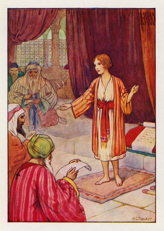 Kolmen päivän kuluttua he löysivät hänet temppelistä (värilitografia). tekijältä Harry George Theaker