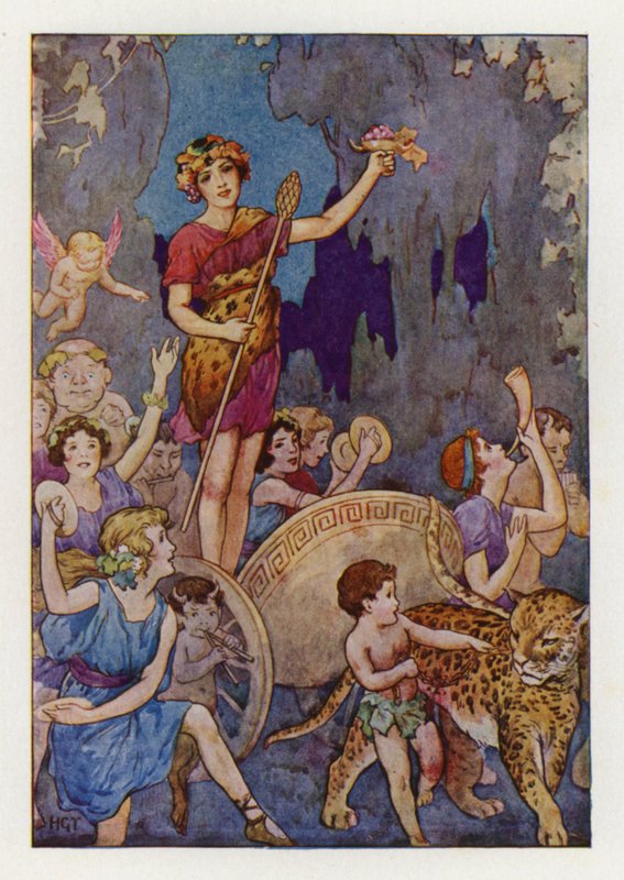 Bacchus (värilitografia) tekijältä Harry George Theaker