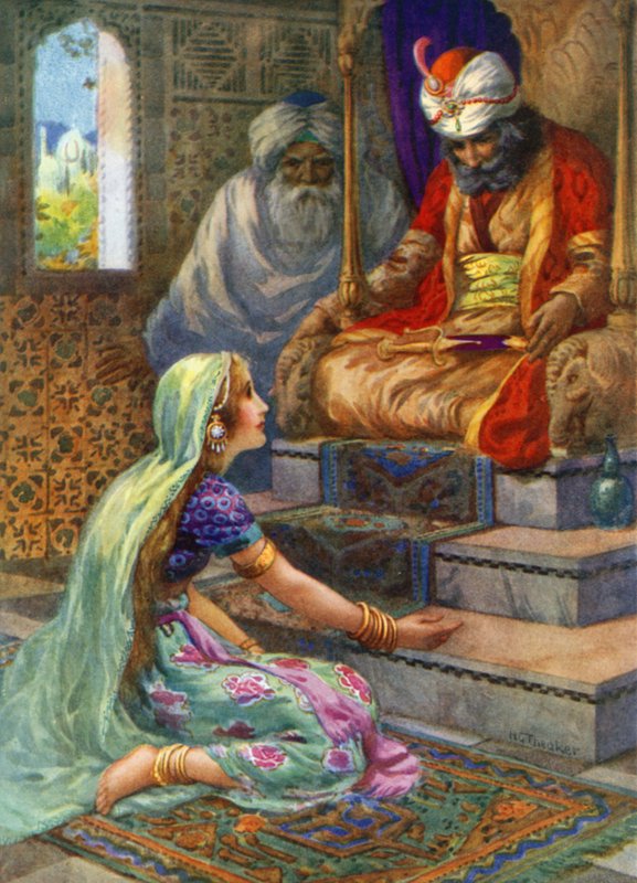 "Hänen nimensä on Satyavan" (värilitografia) tekijältä Harry George Theaker