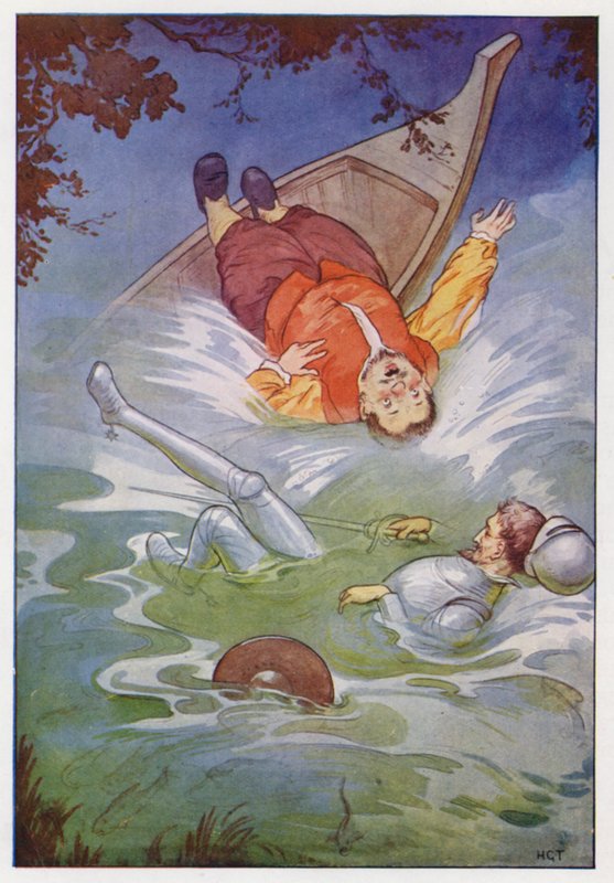 Don Quijoten kuvitus (värilitro) tekijältä Harry George Theaker